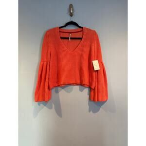 Free People Coral Cropped Knit Sweater – NWT – Size XS